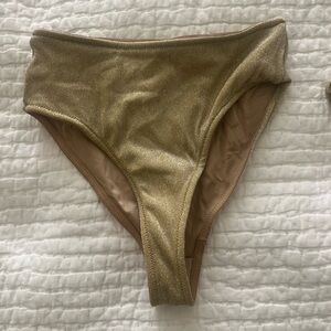 Triangle swimwear Gold High-Waisted Bikini Bottom